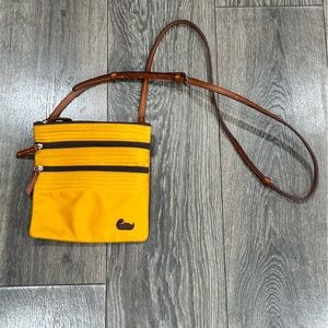 Dooney & Bourke Mustard and Tan Crossbody Bag